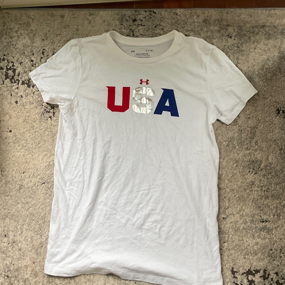 Under Armour Men's White USA Tee